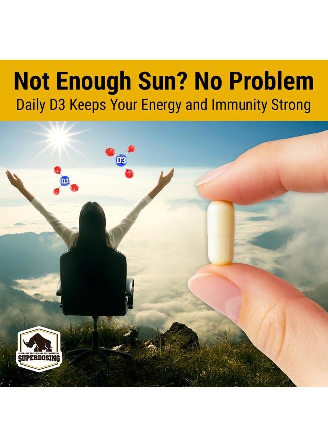 SuperDosing [90 Days] Max Strength, 2 in 1 D3 and K2 with 10,000 iu Vit D and 1,500 mcg Vit K. D3K2 Supplements Promote Bone and Heart Health. D3-K2 MK4 Supplement Capsule Boosts Immune System. Best K2D3 Vitamin - Image 5